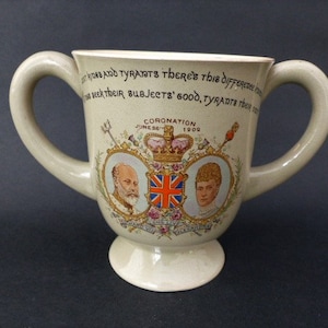 Seltene antike Royalty Memorabilia - Krönung von Edward VII & Alexandra von Wileman Co The Foley Faience England 1902