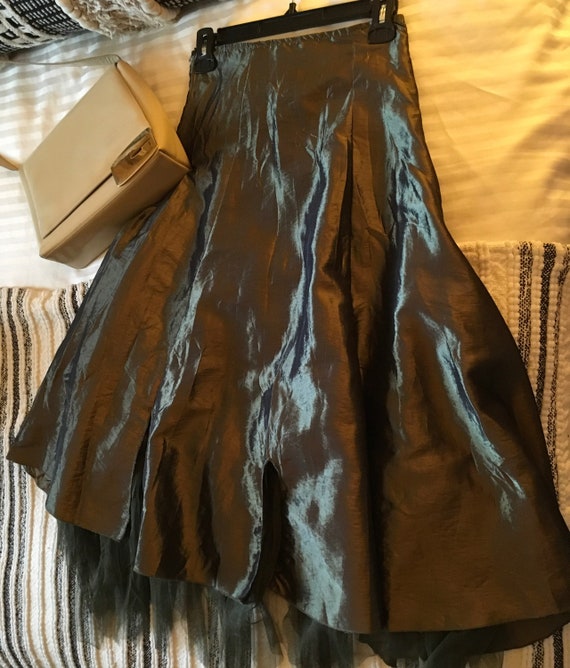 Fairy Grunge Olive Green Taffeta Skirt. Size S. - image 8