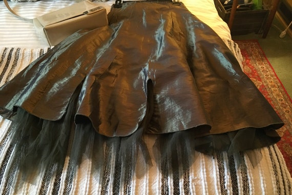 Fairy Grunge Olive Green Taffeta Skirt. Size S. - image 9