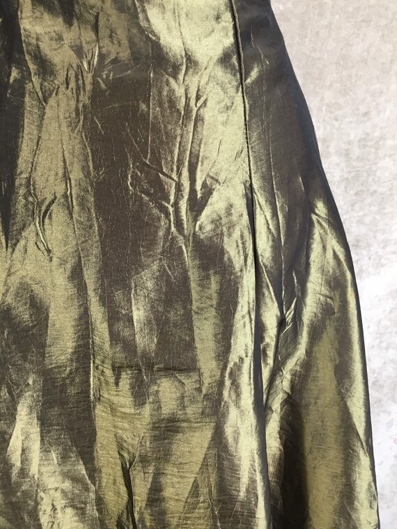 Fairy Grunge Olive Green Taffeta Skirt. Size S. - image 6