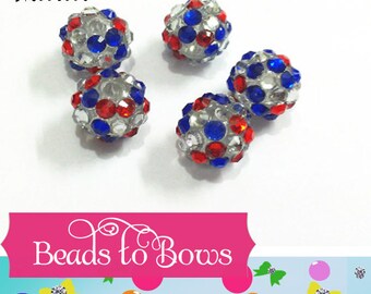 SMALL 12mm Resin Rhinestone Beads set of 20-38 Colors to Choose From Focal Bead