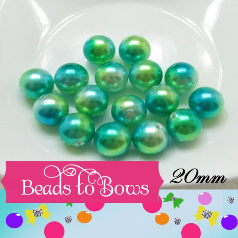 10 pieces 20mm aqua blue pearl chunky bubblegum beads DIY baby necklaces
