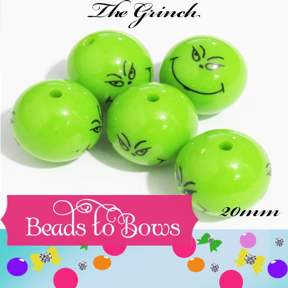 Grinchy Beadable Pen Kit, Grinch DIY Bubblegum Bead PLASTIC Pen Kit, Beadable  Pens, Bubblegum Beads, Beaded Pens, Pen Beads, Focal Beads 