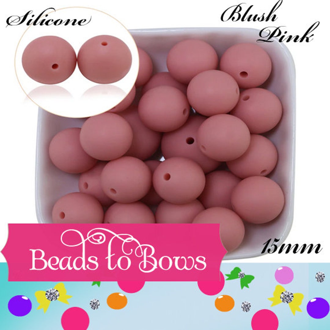 15mm Blush Pink Silicone Bead, Teething Silicone Beads, DIY Pen