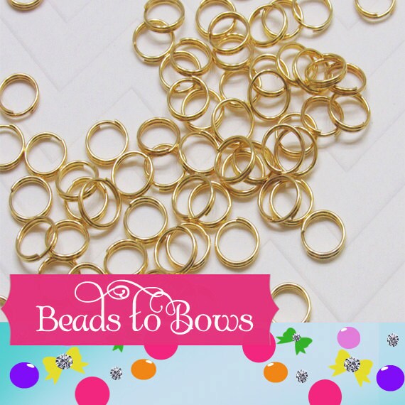 Quality Gold 8mm DOUBLE LOOP Split Rings, Qty 50 or 100 150  300  Str…