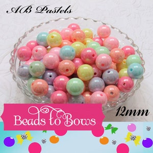 12mm AB Bubblegum Bead, Chunky Gumball Bead, Chunky Fairy Kei Beads, Gumball Bead, Chunky Necklace Supply Bead, Rainbow look Bead