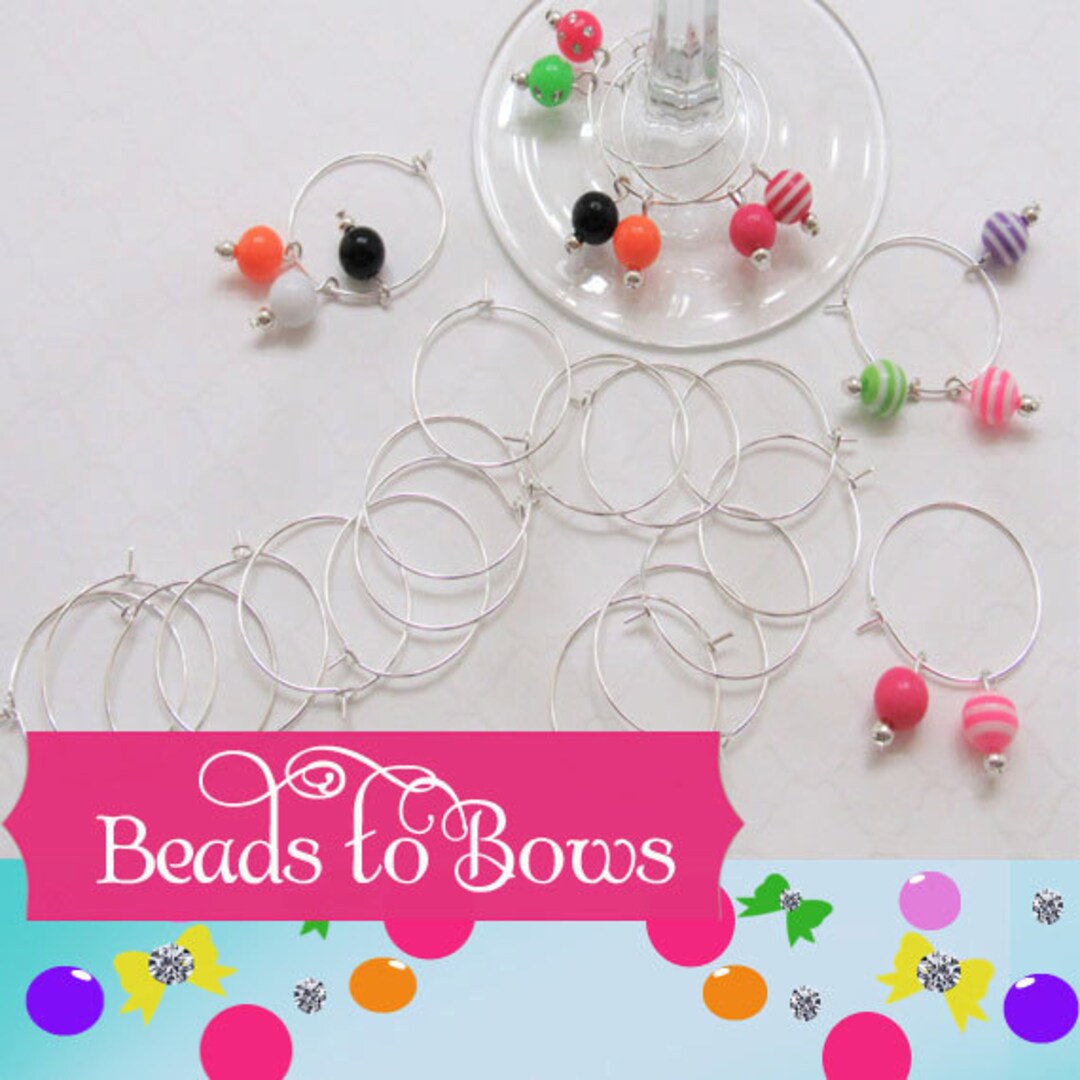 25mm Wine Glass Charm Holders Shinny Silver Wine Glass Etsy