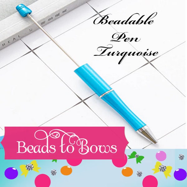 3 for 5.00 DIY Turquoise Beadable Pens, Bubblegum Beadable Pen, Turquoise Pen Blanks,  Beadable Pen, DIY Plastic Beadable Pens, Black Ink