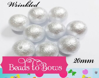 Bubblegum Beads Chunky Pearl Beads NEW 20mm White And Silver Lightening Pearls Bubblegum Bead Supply Chunky Gumball Beads
