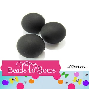 45mm Black Bow Bubblegum Beads Bulk