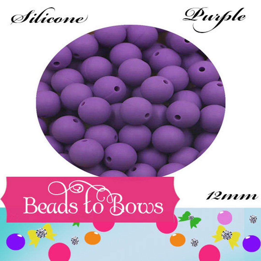 12mm Purple Silicone Bead, Teething Silicone Beads, DIY Pen, Teething