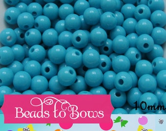 10mm Turquoise Bubblegum Beads, Round Bubblegum Beads, Chunky Acrylic Beads, Gumball Bead, Fairy Kei Beads, Chunky Necklace Supply Bead