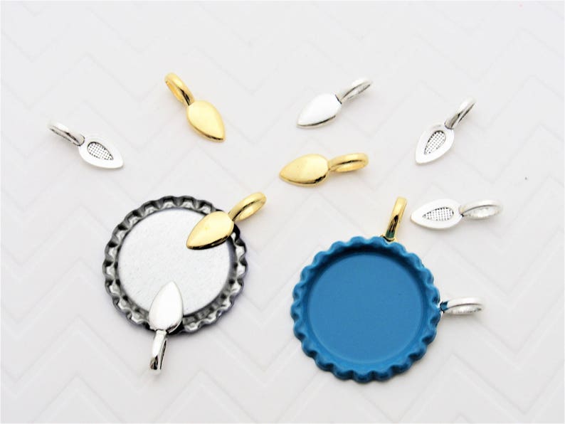 Tear Drop Style Bails Glue On Flat Pad Bail Pendant Bale Bottlecap Findings Tibeten Style Medium Bails Bottlecap Supply Quality Bailes