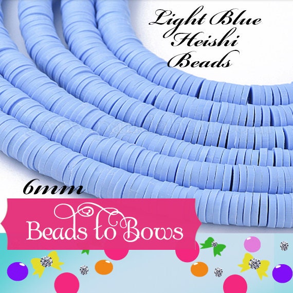 6mm Blue Multi Heishi Bead Strands, Flat Round Polymer Clay Beads