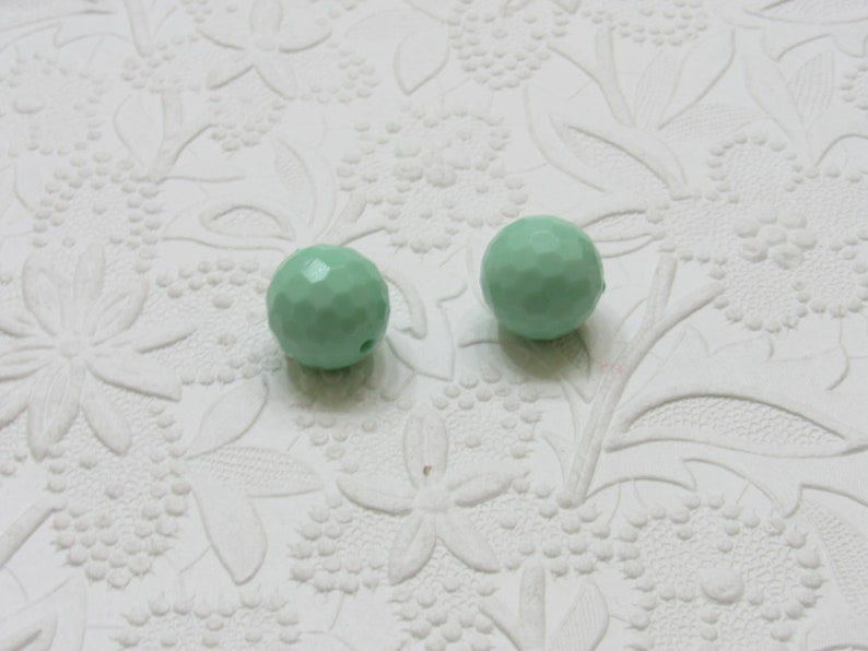 Chunky Bead Supply NEW 20mm Faceted Mint Disco Bubblegum Bead Chunky Beads Round Acrylic Beads Bubblegum Necklace Supply Beads