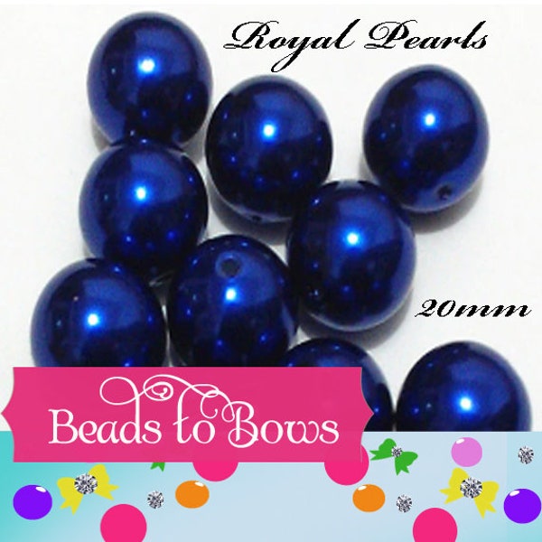 Sale 10 count 1.99 20mm Royal Pearls, Bubblegum Pearl Beads, Faux Acrylic Pearls, Chunky Bead Supply, Chunky Necklace Bead Supply
