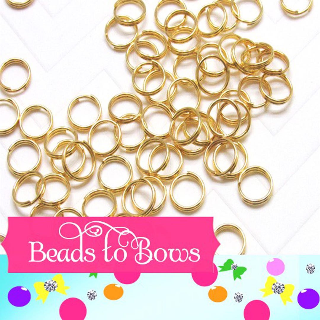 Quality Gold 8mm DOUBLE LOOP Split Rings, Qty 200 or 300 Strong Double ...