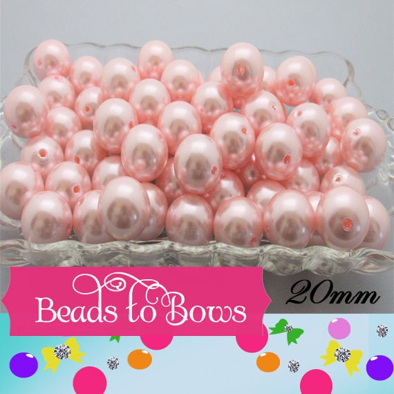 Pink Faux Pearls - 20 mm Fake Pearls