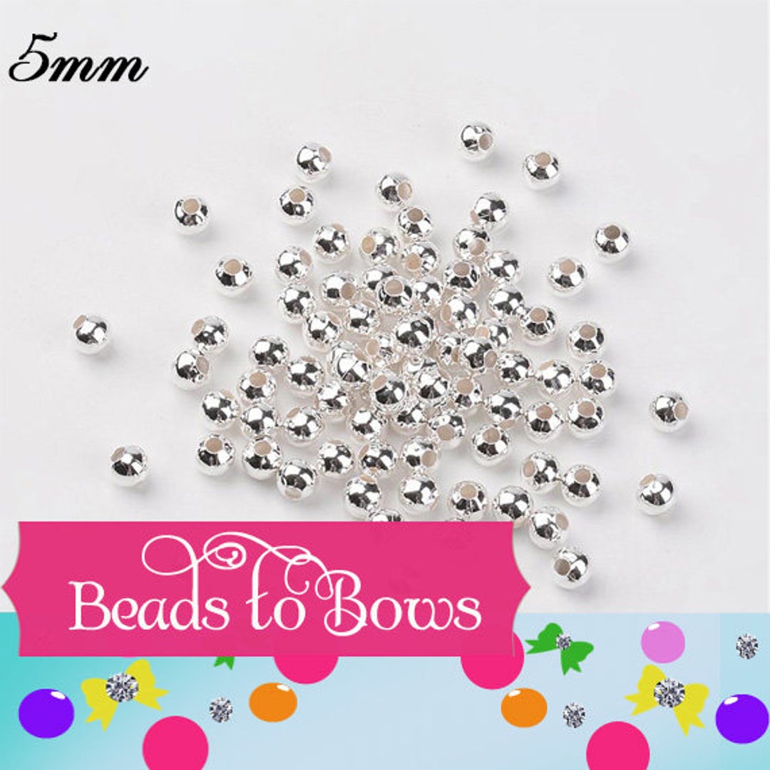 5mm Metal Bead Spacers Silver Bead Spacers Round Metal 5 Mm Etsy