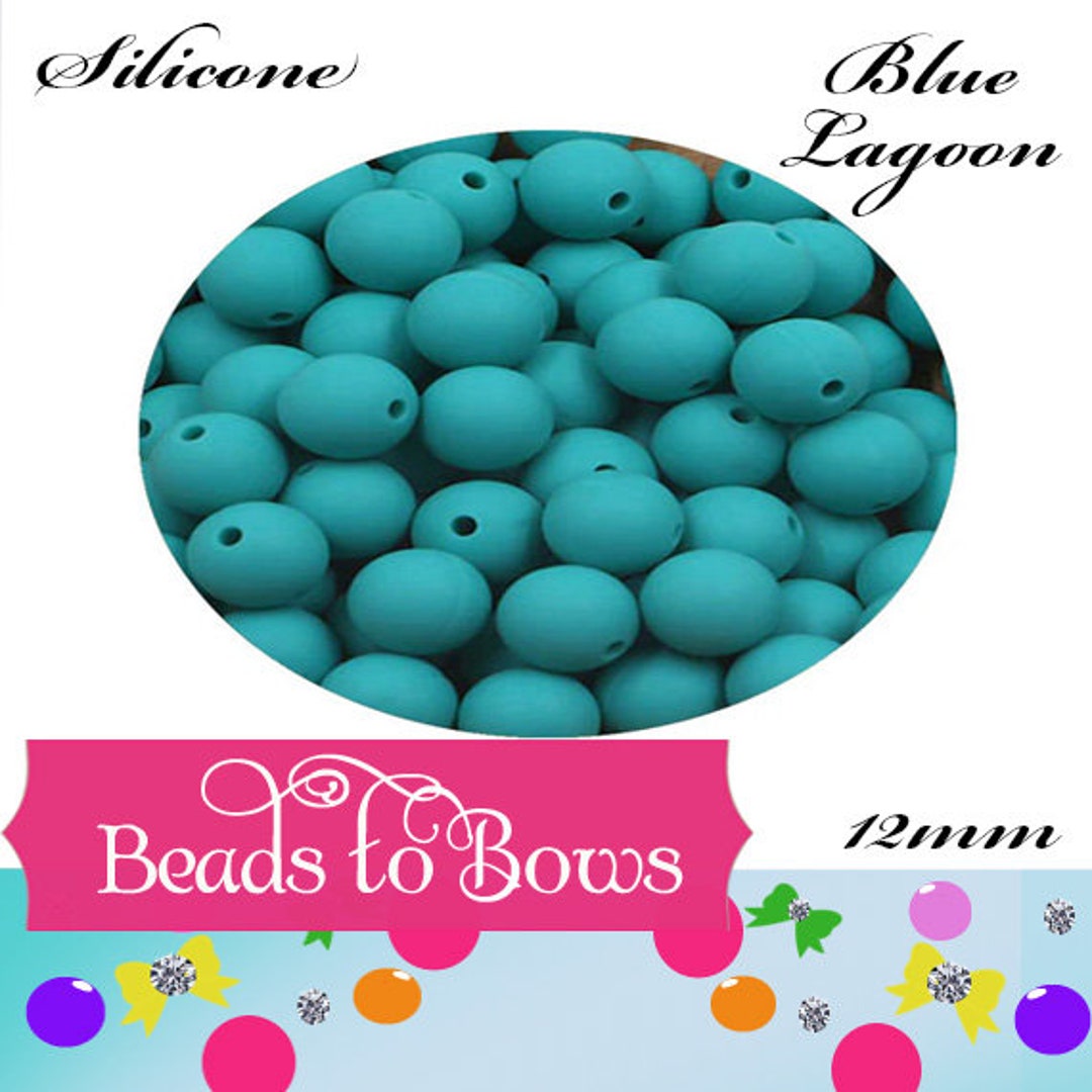 12mm Blue Lagoon Silicone Bead Teething Silicone Beads Etsy