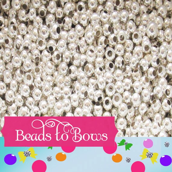 Qty 150, 300 SILVER 3 MM Spacer Beads, metal spacer beads, round Silv…