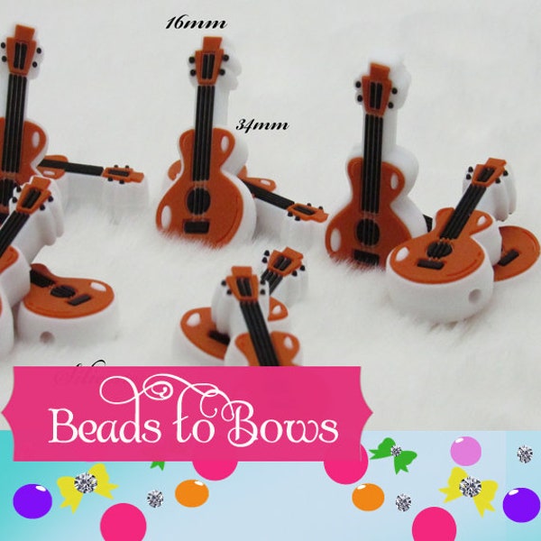 Silicone Guitar Beads, Teething, Lanyards, Wristlets, beadable Pens, Key Chain Beads, Food Grade Silicone Beads