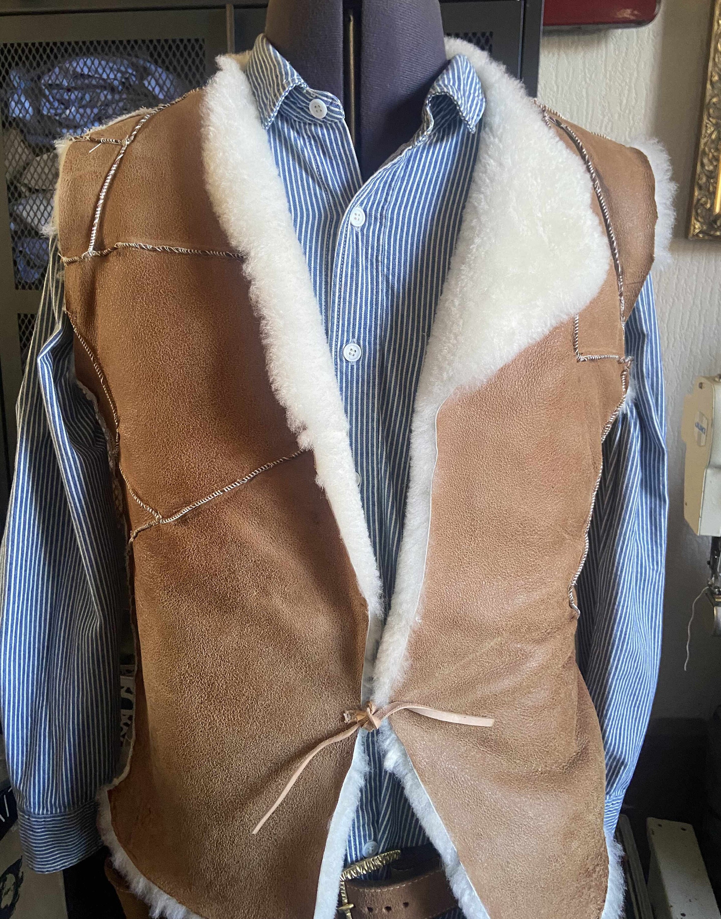 Mens wool shop western vest