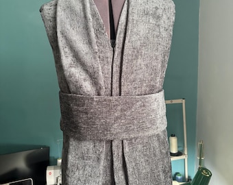 Handmade Luke Skywalker Jedi Costume | Textured Gray Shirt Tunic & Sash