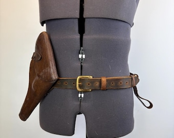Handcrafted Indiana Jones Leather Belt and Holster, The Last Crusade
