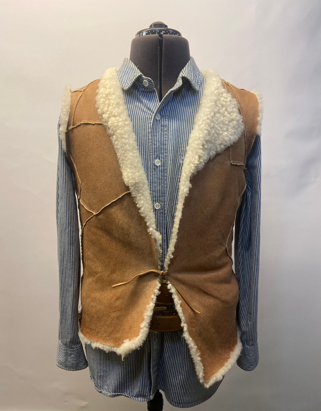 Handmade Sheepskin Vest | Clint Eastwood 'man With No Name' Style
