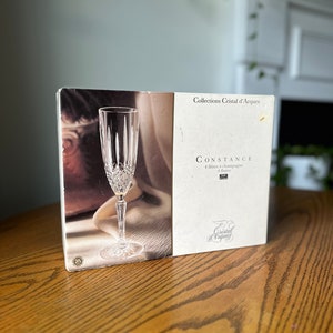 Vintage Cristal D’Arque Flutes, with Box