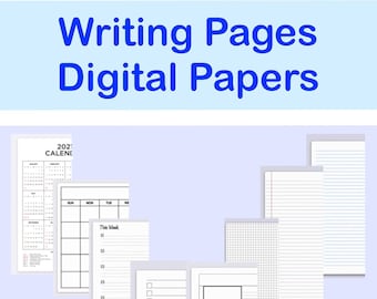 14 Blank Writing Pages GoodNotes, Notability, Template Pages, Instant Download, Digital Journal Pages, Digital Notebook Pages, Lined Pages