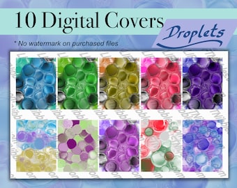 Droplets - 10 Digital Planner Covers, Digital Covers for GoodNotes, Notability, PDF, Instant Download, Digital Journal Covers