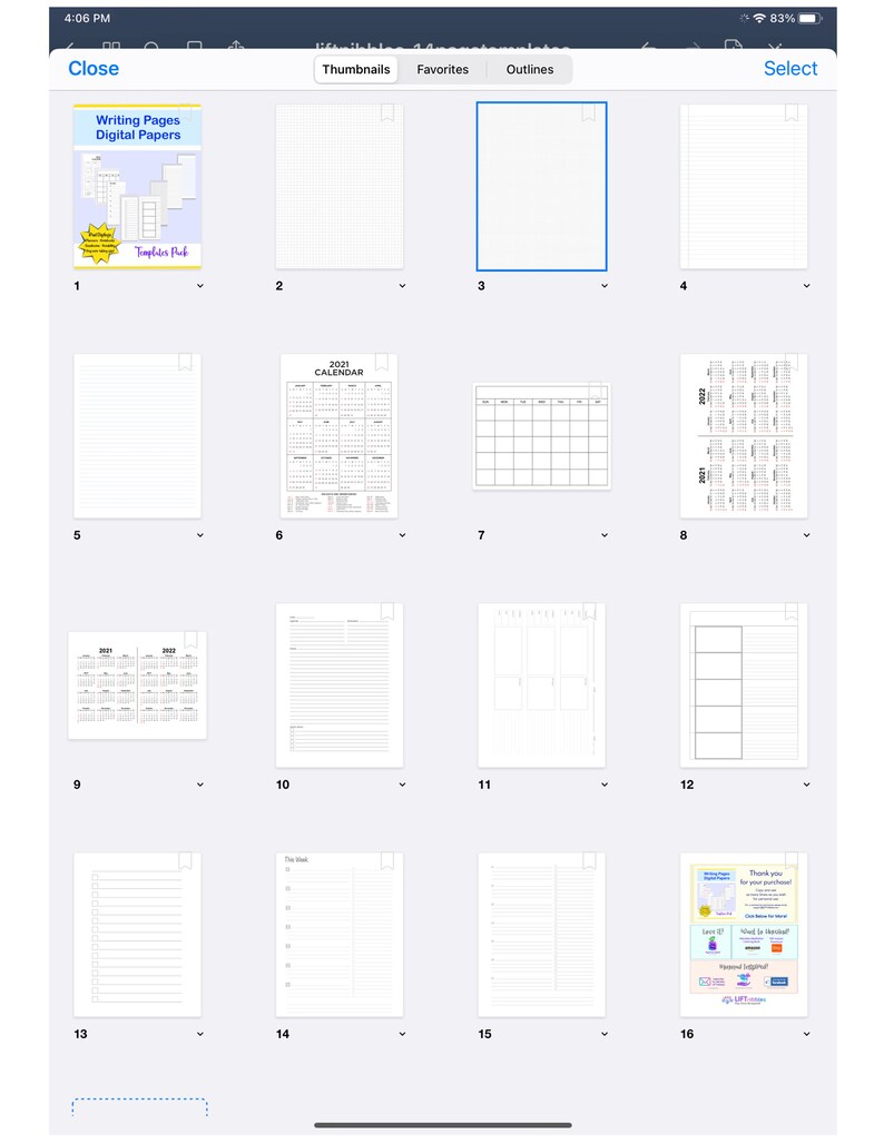 14 Blank Writing Pages GoodNotes, Notability, Template Pages, Instant Download, Digital Journal Pages, Digital Notebook Pages, Lined Pages image 4