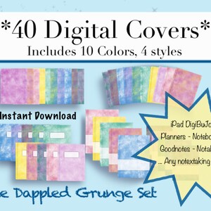 40 Digital Planner Covers, Digital Covers for GoodNotes, Individual PDF Files, Instant Download, Digital Journal Covers