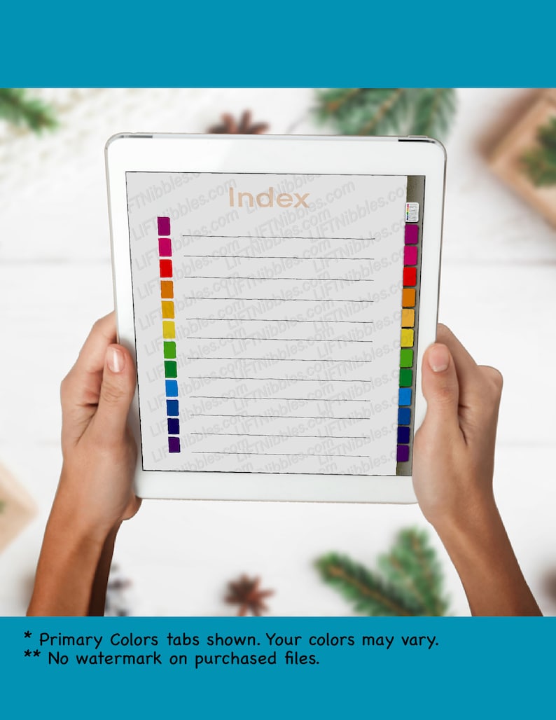 12 Tab Dividers, Digital Tabbed Page Dividers for GoodNotes, Notability, Index Included, Instant Download, Digital Journal Tabs, Pastels image 4