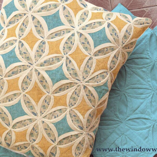 Cathedral window cushion tutorial. PDF download + patterns + Video instructions.