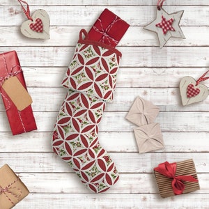 Cathedral Window Christmas Stocking tutorial. PDF download printable patterns Video instructions. image 3