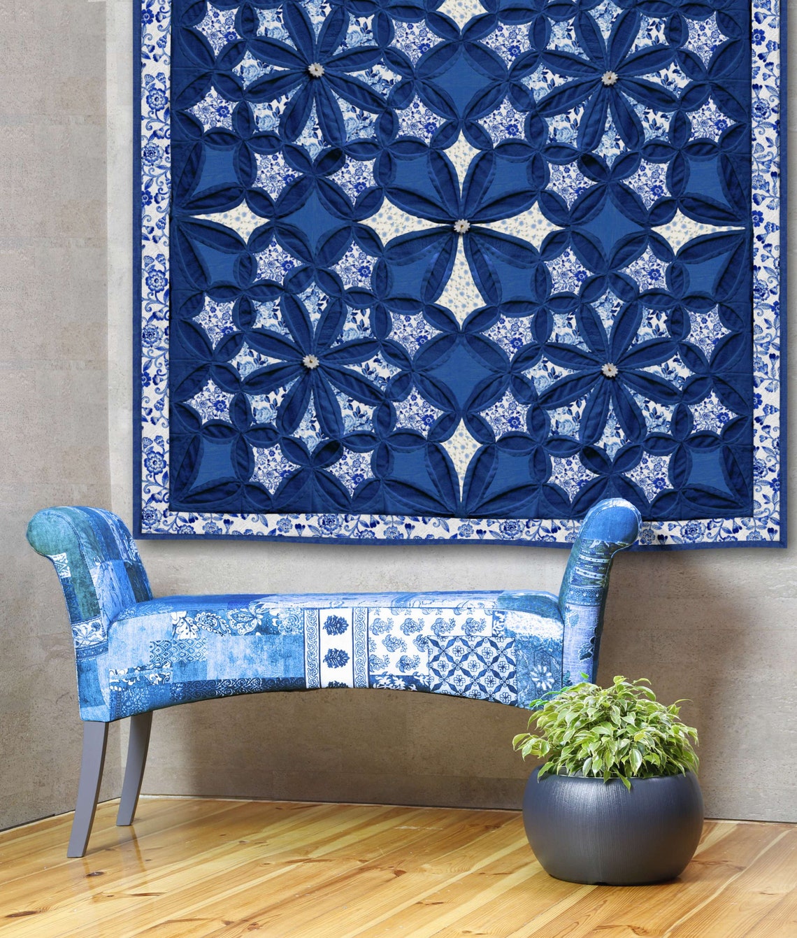 Cathedral Window Wall Hanging Tutorial. PDF Download Patterns Video