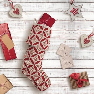 Cathedral Window Christmas Stocking tutorial. PDF download printable patterns Video instructions. image 4