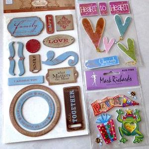 Craft Lot of 3 pks Scrapbooking Clipboard Self Adhesive Embellishments