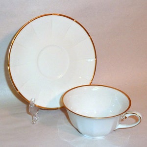 Antique Porcelain Tea Cup KRAUTHEIM Selb Bavaria White 24K Gold Trim