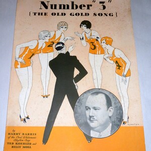 Charming Vintage 1929 Sheet Music - Number &quot;3&quot;  The Old Gold Song