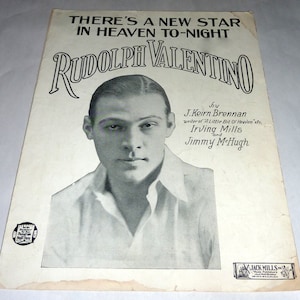 Vintage 1926 Sheet Music Rudolph Valentino There’s a New Star in Heaven - Memoriam
