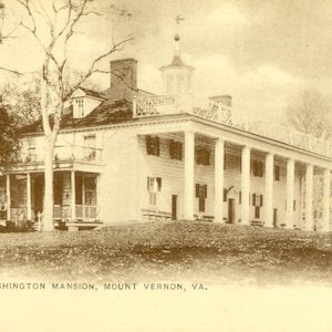 Antique 1900 Act of Congress Sepia Photo Postcard G. Washington Mansion