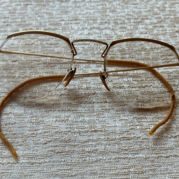 Antique 1/10 12K GF Half Frame Spectacles Optical Bi-focal Eyeglasses