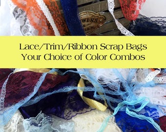 12 YARDS (25-30 Pieces) Lace Trim Grab Bag, Lace Scraps - Junk Journal, Scrapbooking, DIY Projects, Crafting, Sewing Pieces, Weddings