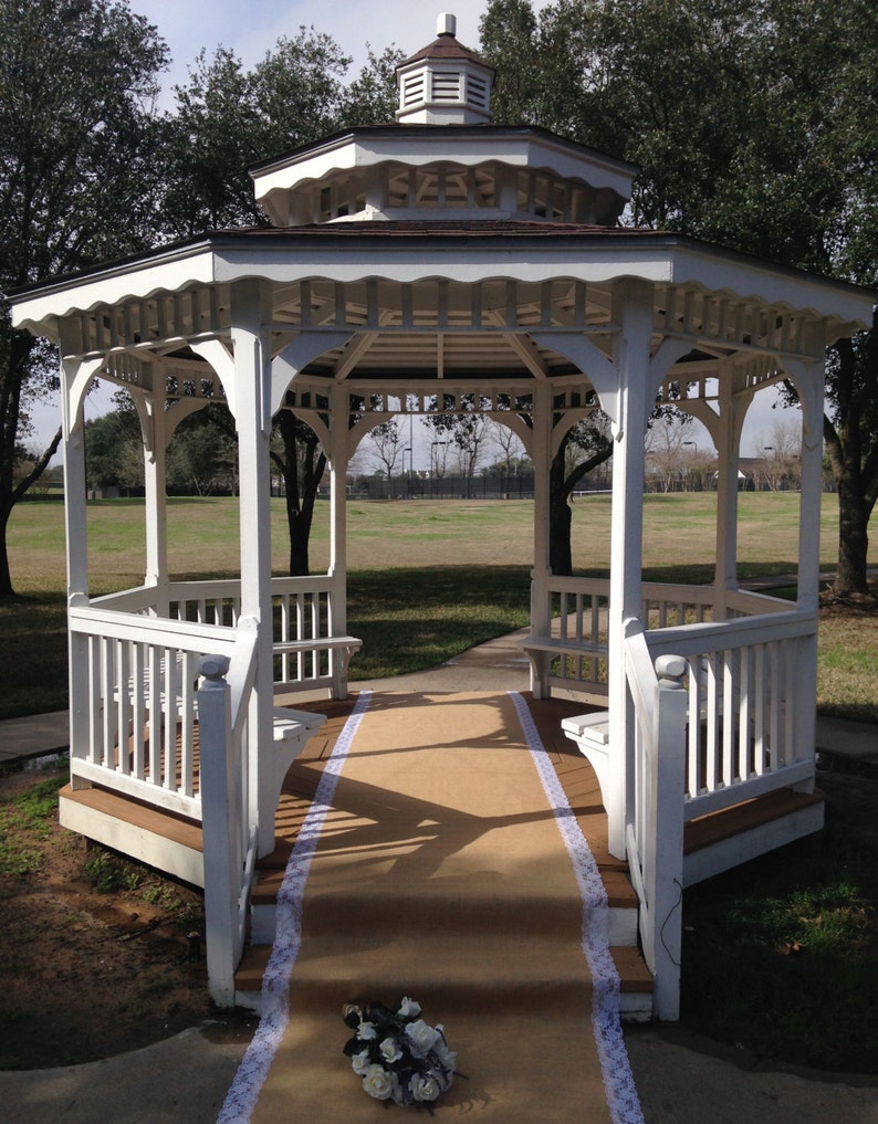 Beach Wedding Ships FAST! Burlap and Lace Aisle Runner BarnFarm Wedding IVORY or WHITE Aisle Runner 45 Ft Rustic Country Wedding