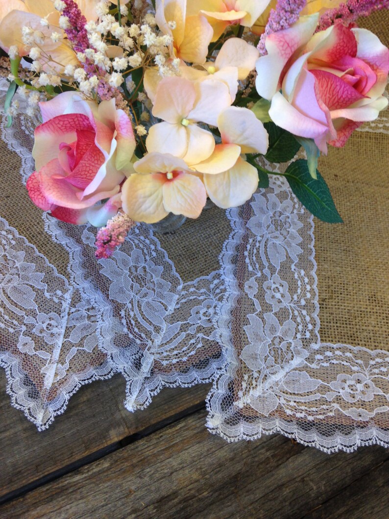 Burlap and Lace Wedding Placemats with WHITE Lace 14x18 Etsy