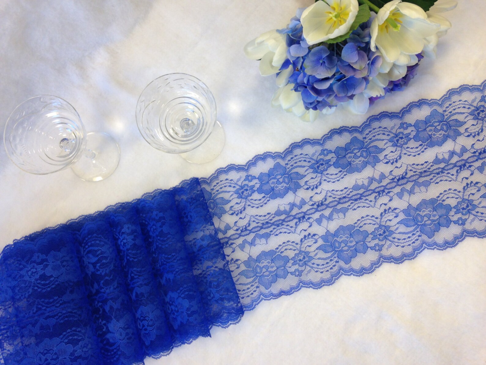 ROYAL BLUE Lace Table Runner 7.5 Width Royal Blue Etsy